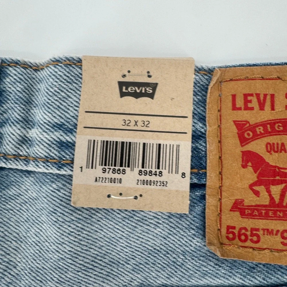 Levi's 565 '97 Loose Straight Mens 32x32 Light Wash Blue Denim Jeans Baggy NEW